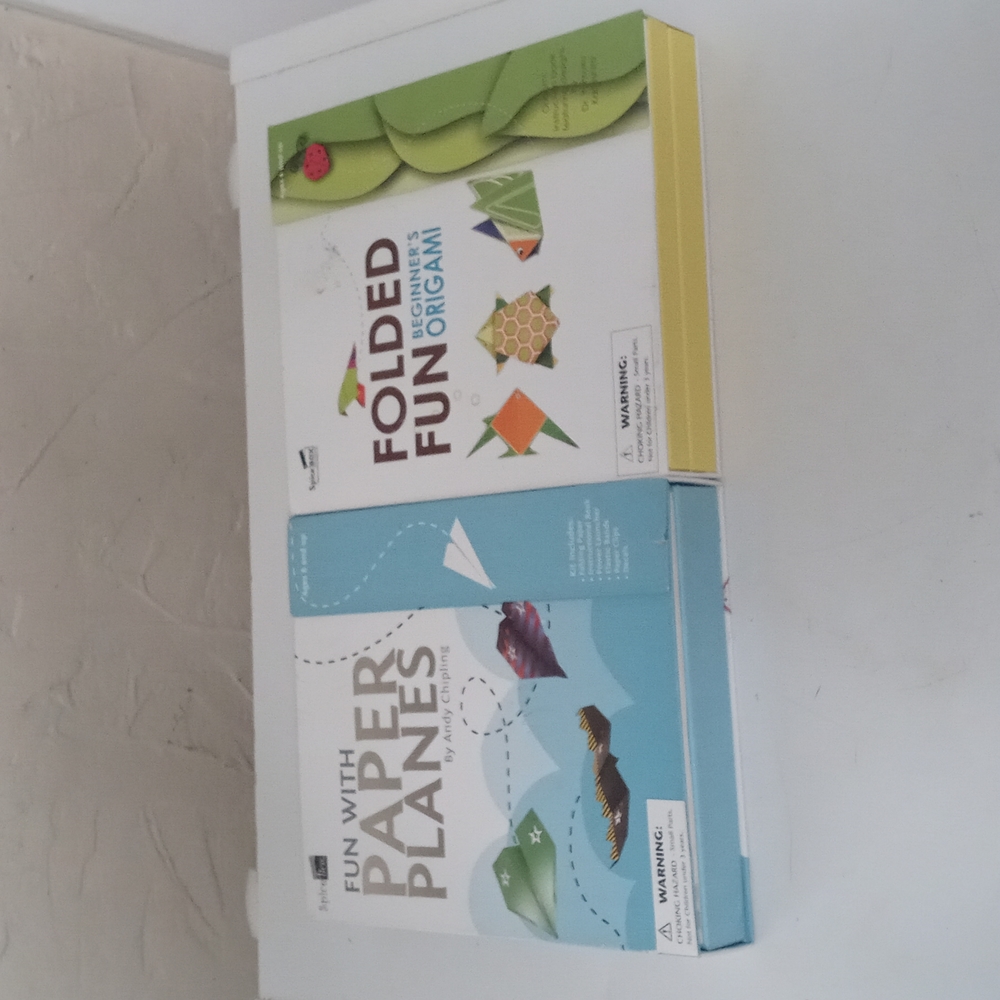 Set of 2 Spice Box Paper Craft Book Sets Airplanes and Animal Origami